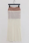 SWAYING/KNIT silk contrast fake two-piece long skirt SW24SS3B16 white PS80